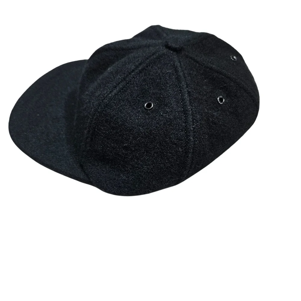 Vintage‎ J. Crew Black Wool Baseball Cap Size M Made In USA Unisex Classic Soft